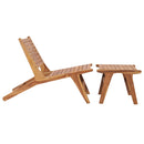 Garden Chair with Footrest Solid Teak Wood
