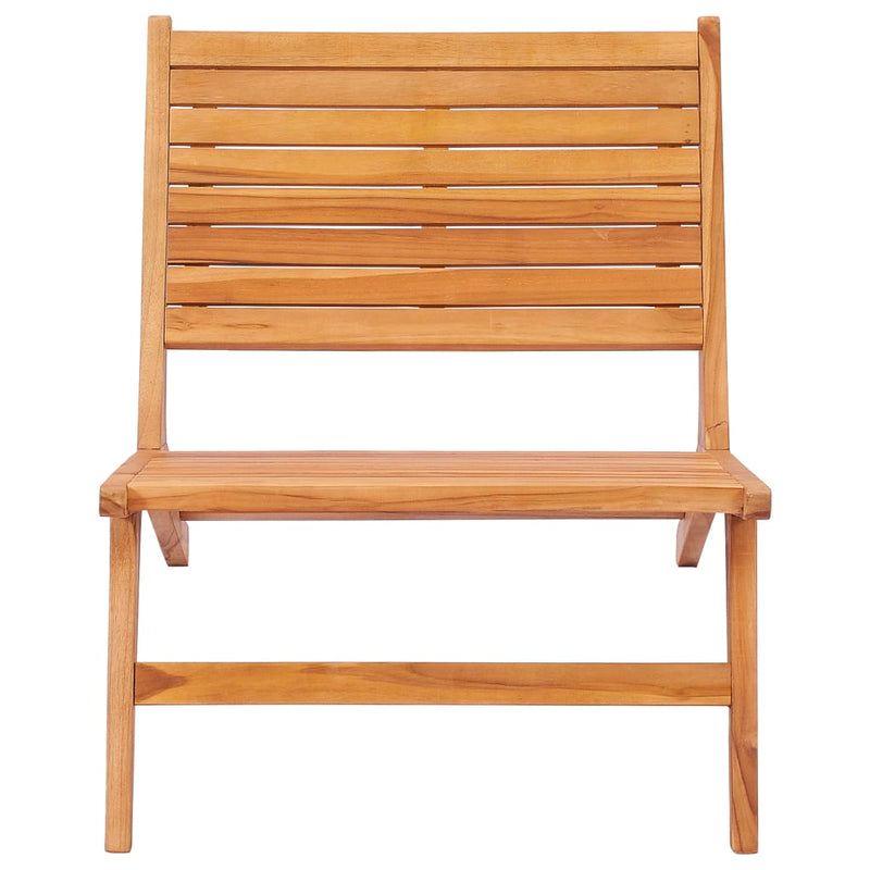 Garden Chair with Footrest Solid Teak Wood