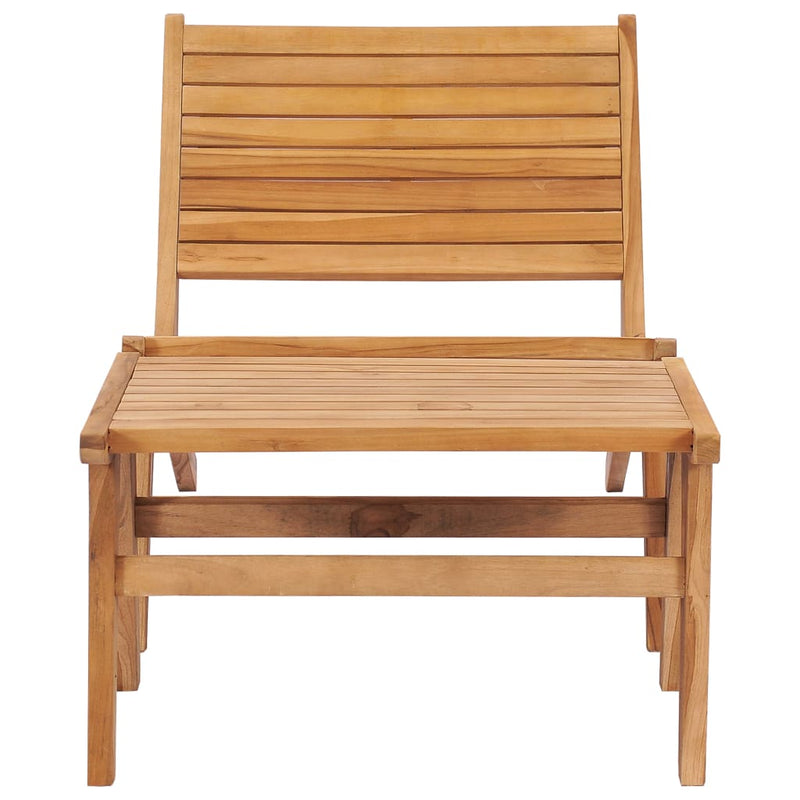 Garden Chair with Footrest Solid Teak Wood