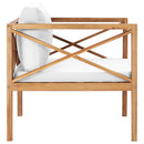 Garden Chair with Cream Cushions Solid Teak Wood