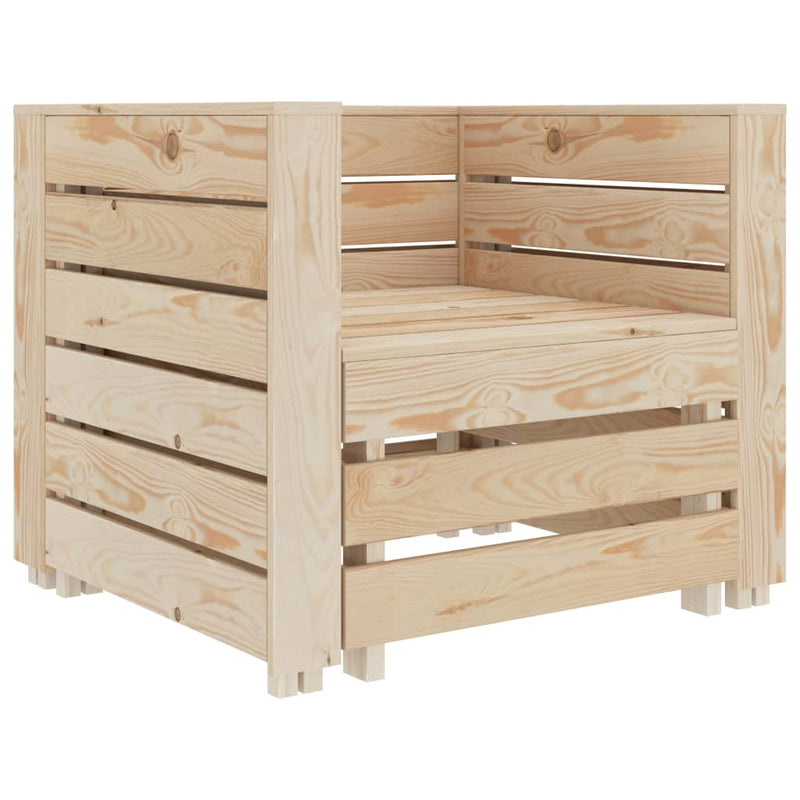 2 Piece Garden Pallet Lounge Set Wood