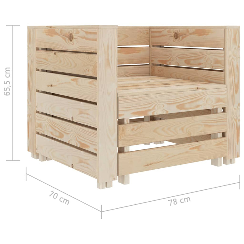 2 Piece Garden Pallet Lounge Set Wood