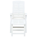 Folding Sun Lounger Plastic White
