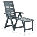 Folding Sun Lounger Plastic Green