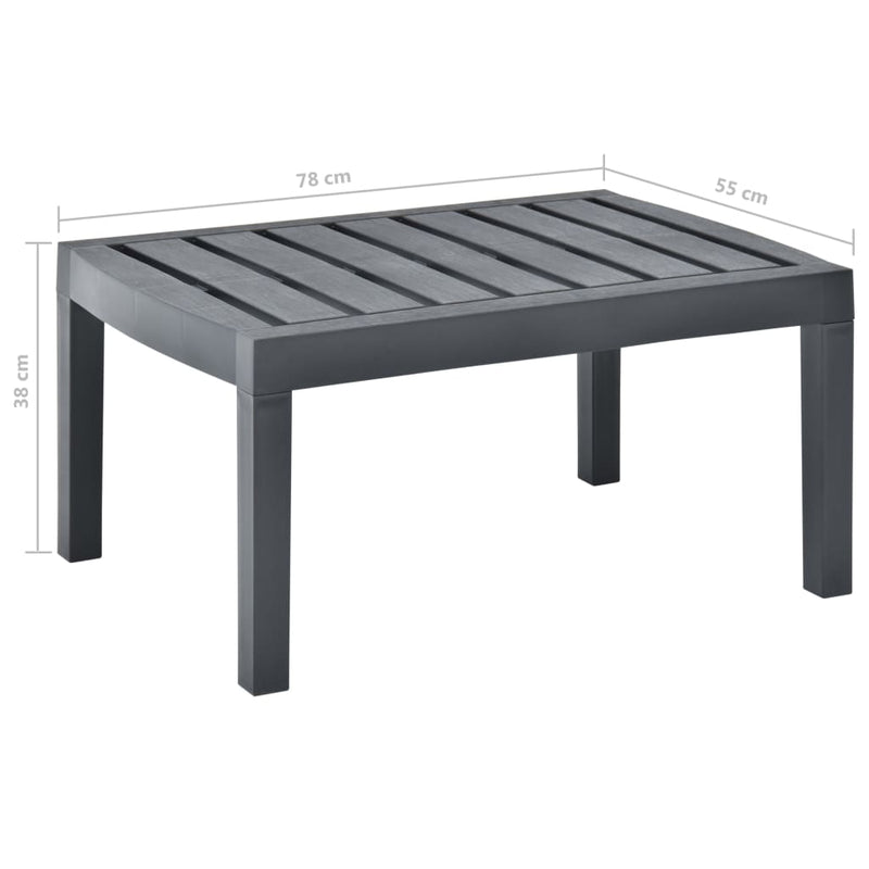 Lounge Table Anthracite 78x55x38 cm Plastic