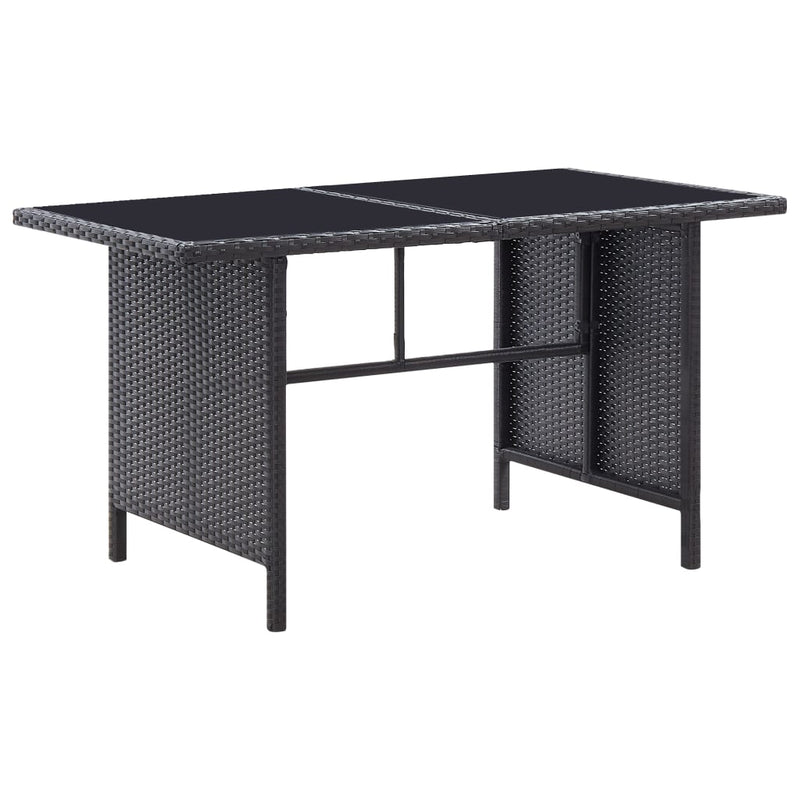 6 Piece Garden Lounge Set with Cushions Poly Rattan Black
