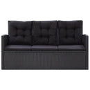6 Piece Garden Lounge Set with Cushions Poly Rattan Black