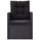 6 Piece Garden Lounge Set with Cushions Poly Rattan Black