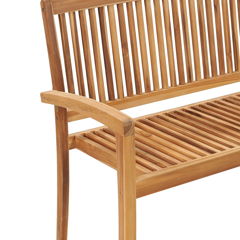 2-Seater Stacking Garden Bench 128.5 cm Solid Teak Wood