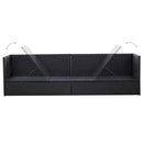 Outdoor Sofa with Cushion and Pillow Poly Rattan Black