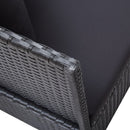 Outdoor Sofa with Cushion and Pillow Poly Rattan Black
