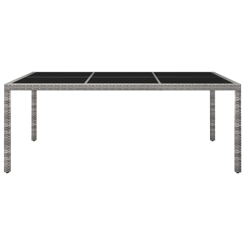 Outdoor Dining Table Grey 200x150x74 cm Poly Rattan