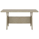 Garden Table Grey 130x70x66 cm Poly Rattan