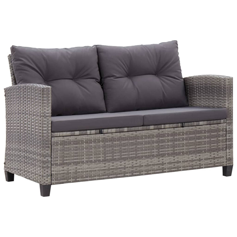 6 Piece Garden Sofa Set with Cushions Poly Rattan Dark Grey