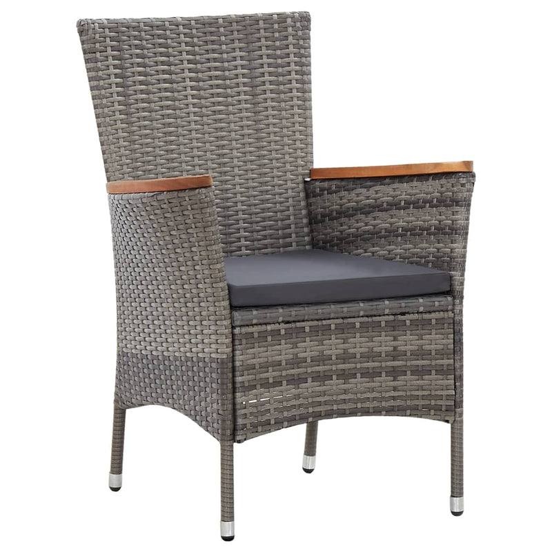 9 Piece Garden Dining Set with Cushions Poly Rattan Grey