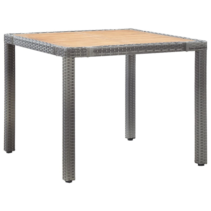 5 Piece Garden Dining Set with Cushions Poly Rattan Grey