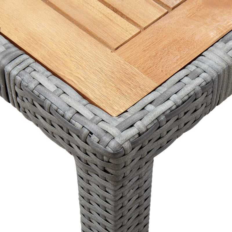 5 Piece Garden Dining Set with Cushions Poly Rattan Grey