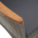 5 Piece Garden Dining Set with Cushions Poly Rattan Grey