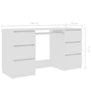 Writing Desk White 140x50x77 cm Chipboard