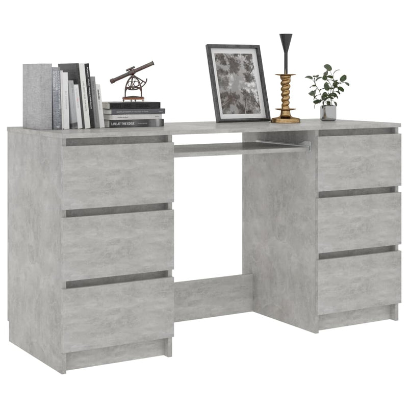 Writing Desk Concrete Grey 140x50x77 cm Chipboard