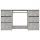 Writing Desk Concrete Grey 140x50x77 cm Chipboard