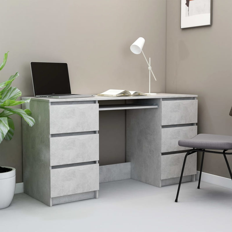 Writing Desk Concrete Grey 140x50x77 cm Chipboard