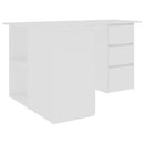 Corner Desk White 145x100x76 cm Chipboard