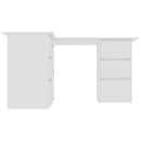 Corner Desk White 145x100x76 cm Chipboard