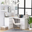 Corner Desk White 145x100x76 cm Chipboard