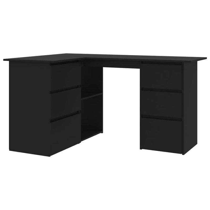 Corner Desk Black 145x100x76 cm Chipboard