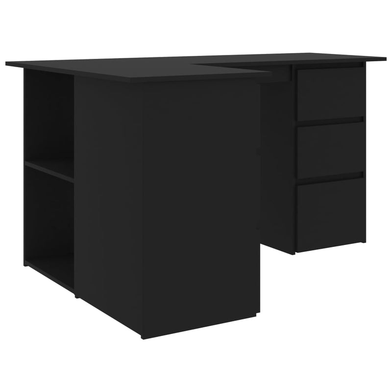 Corner Desk Black 145x100x76 cm Chipboard