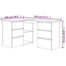 Corner Desk Sonoma Oak 145x100x76 cm Chipboard