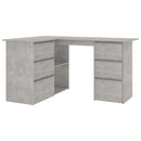 Corner Desk Concrete Grey 145x100x76 cm Chipboard