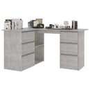 Corner Desk Concrete Grey 145x100x76 cm Chipboard