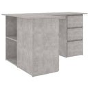 Corner Desk Concrete Grey 145x100x76 cm Chipboard