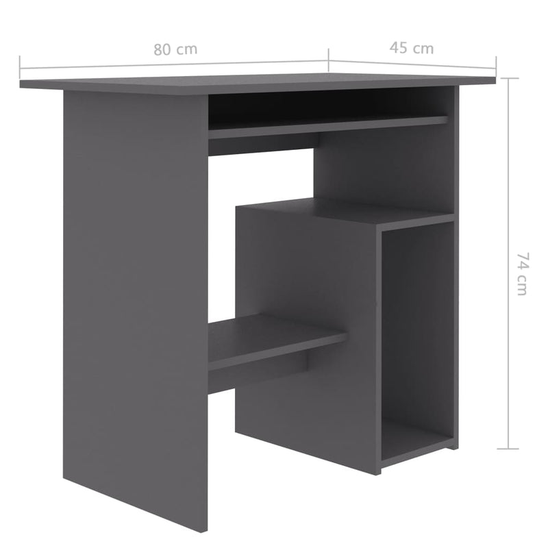 Desk Grey 80x45x74 cm Chipboard