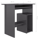 Desk High Gloss Grey 80x45x74 cm Chipboard