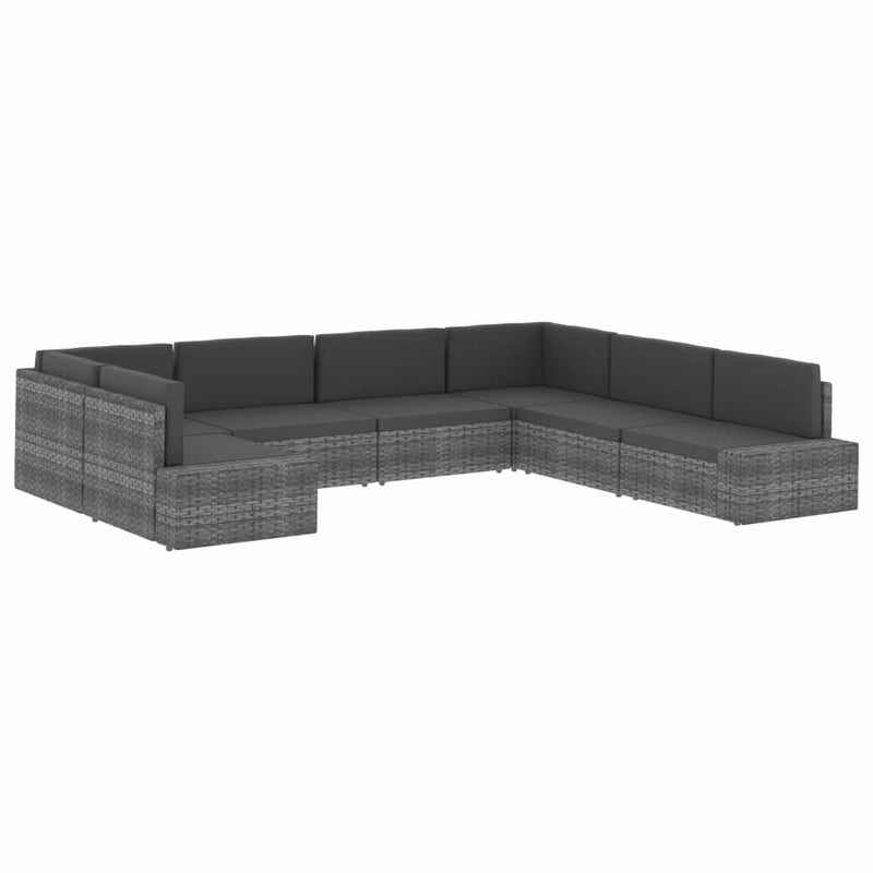 Sectional Corner Sofa with Left Armrest Poly Rattan Black