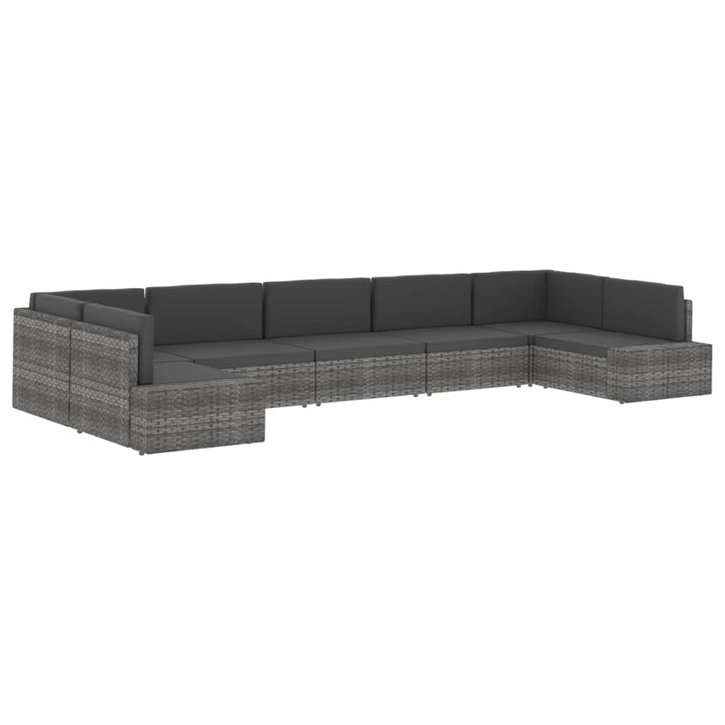 Sectional Corner Sofa with Right Armrest Poly Rattan Black
