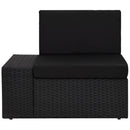 Sectional Corner Sofa with Right Armrest Poly Rattan Black