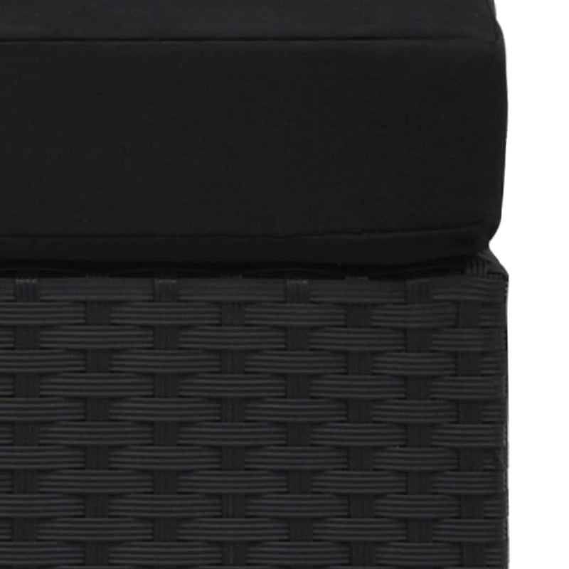 Sectional Corner Sofa with Right Armrest Poly Rattan Black