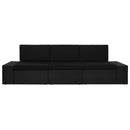 Sectional Sofa 3-Seater Poly Rattan Black