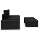 3 Piece Garden Lounge Set Poly Rattan Black