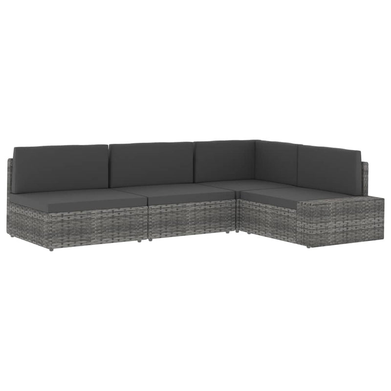 Sectional Middle Sofa Poly Rattan Brown
