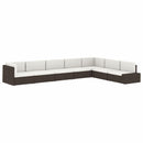 Sectional Corner Sofa with Left Armrest Poly Rattan Brown