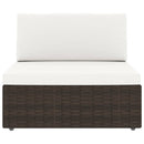 2 Piece Garden Lounge Set Poly Rattan Brown