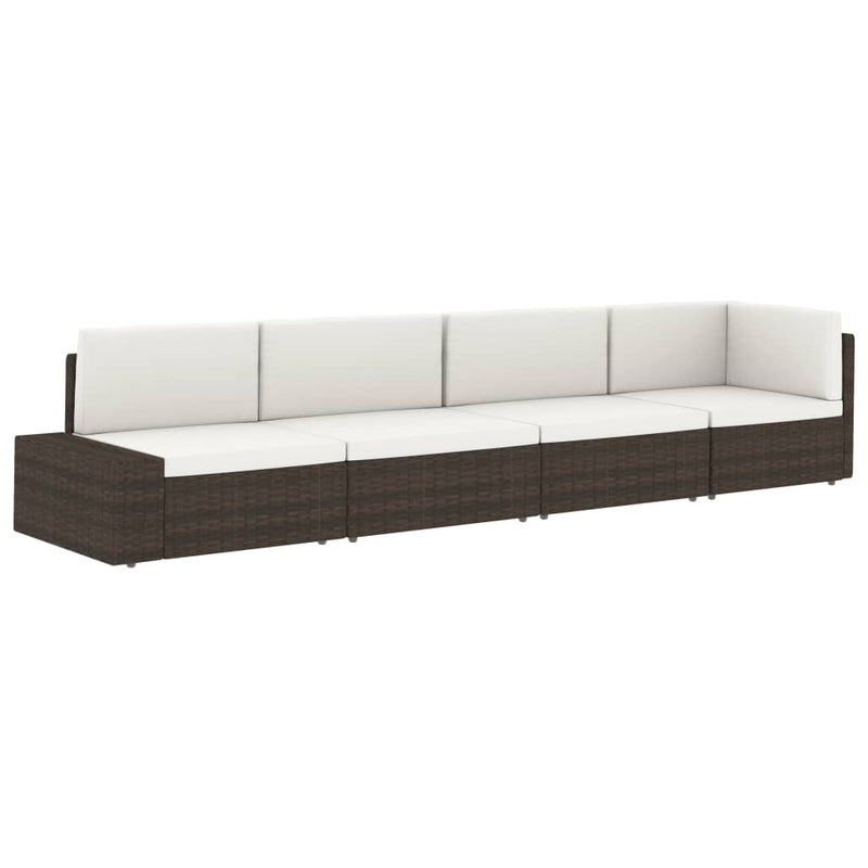 Sectional Corner Sofa with Left Armrest Poly Rattan Grey