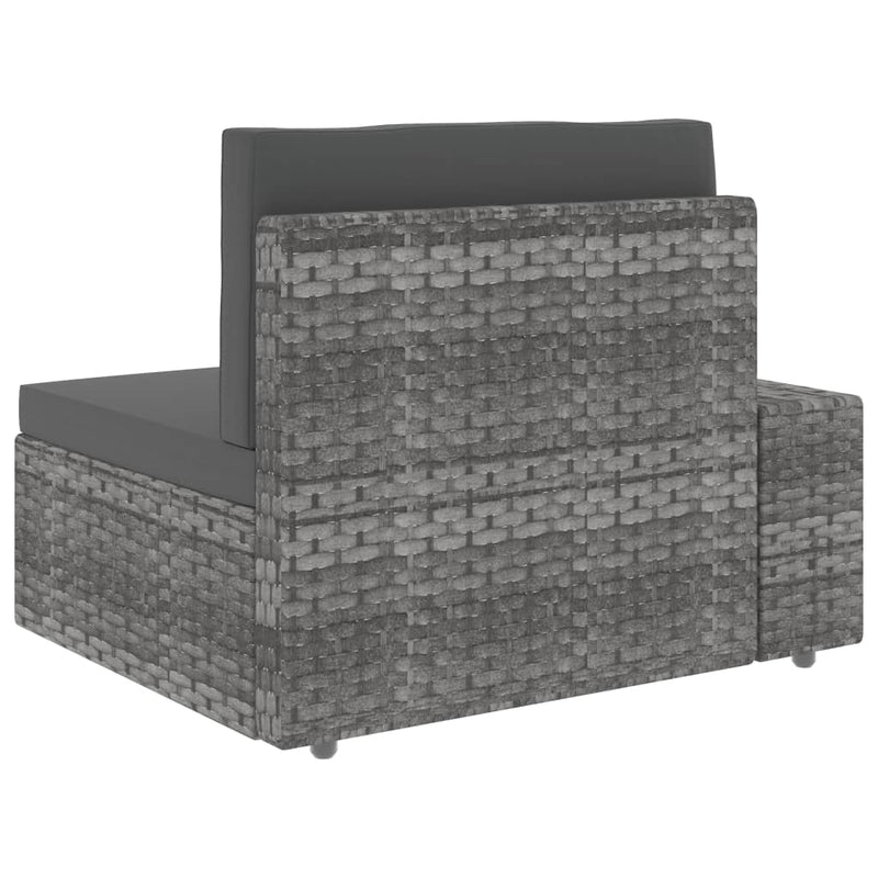 Sectional Corner Sofa with Right Armrest Poly Rattan Grey