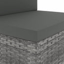 Sectional Sofa 3-Seater Poly Rattan Grey