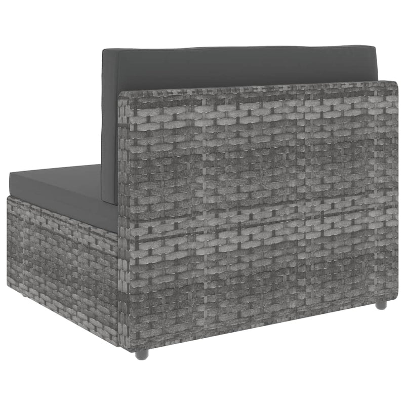Sectional Sofa 3-Seater Poly Rattan Grey